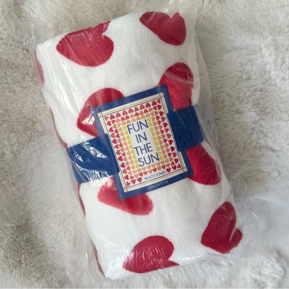 BRIGHTON NWT Ombre Hearts Fun in the Sun Beach Towel • Summer 2024 GWP